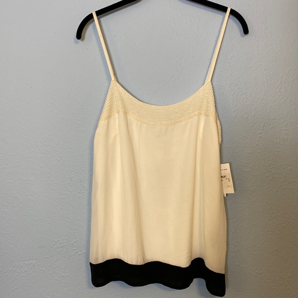 Joie Tops - Joie Womens Size Medium Elvire Porcelain Beaded White Camisole 100% Silk NWT